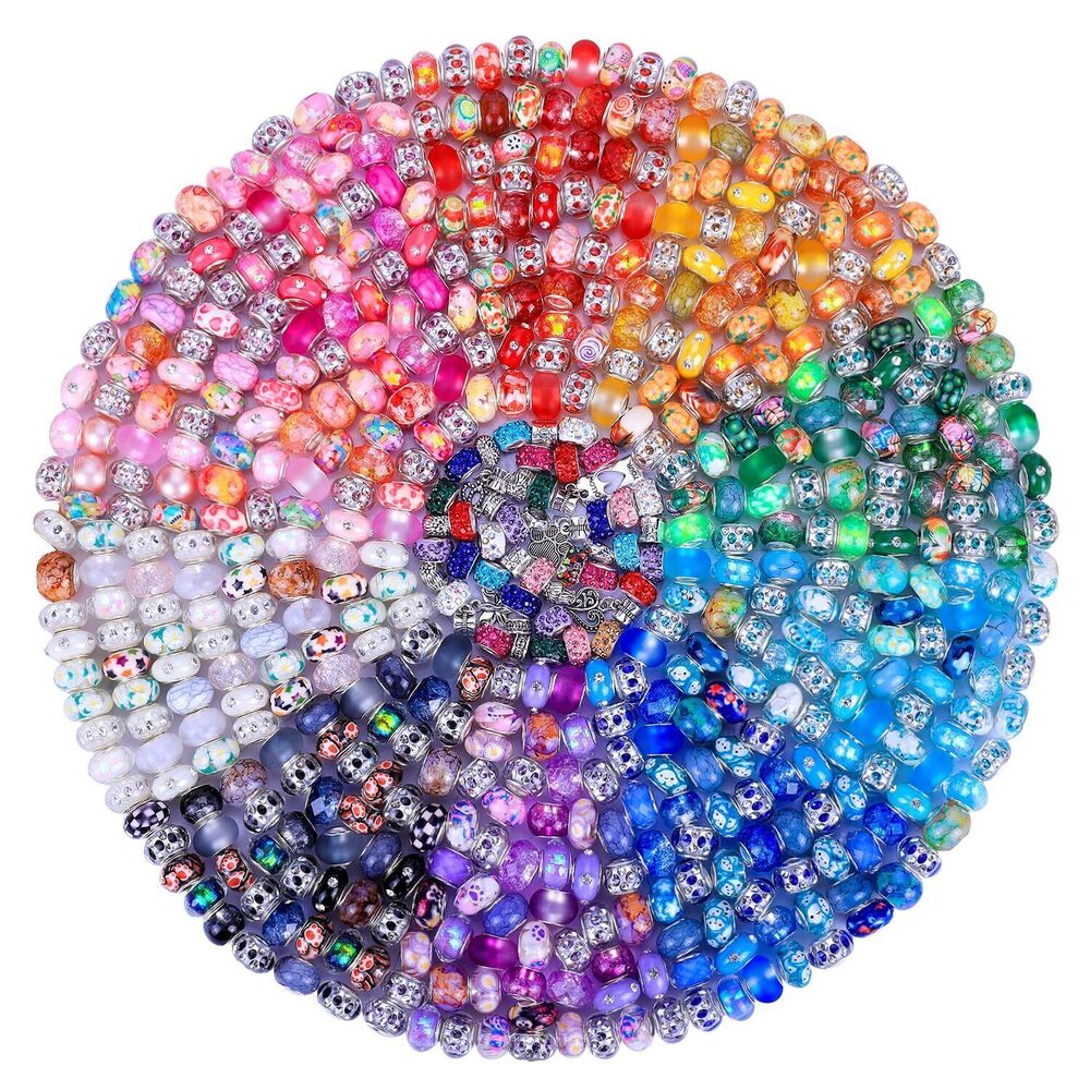 9610 200 Pieces Large Hole Fairy Wand Garden Beads, Assorted European Craft